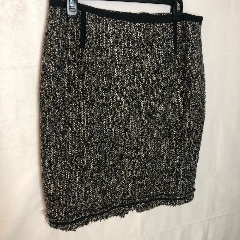 Talbots Boucle Black White Gray Skirt Size 18WP